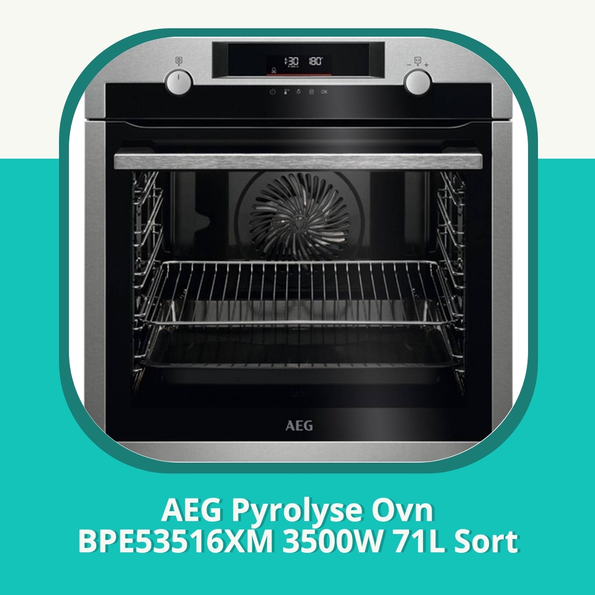 Anmeldelse af AEG Pyrolyse Ovn BPE53516XM 3500W 71L Sort