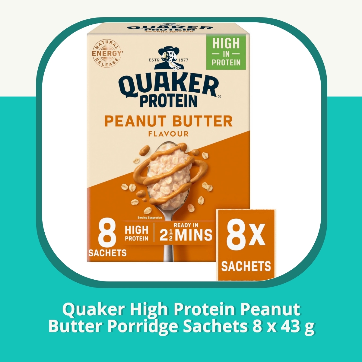 Recension af Quaker High Protein Peanut Butter Porridge Sachets 8 x 43 g