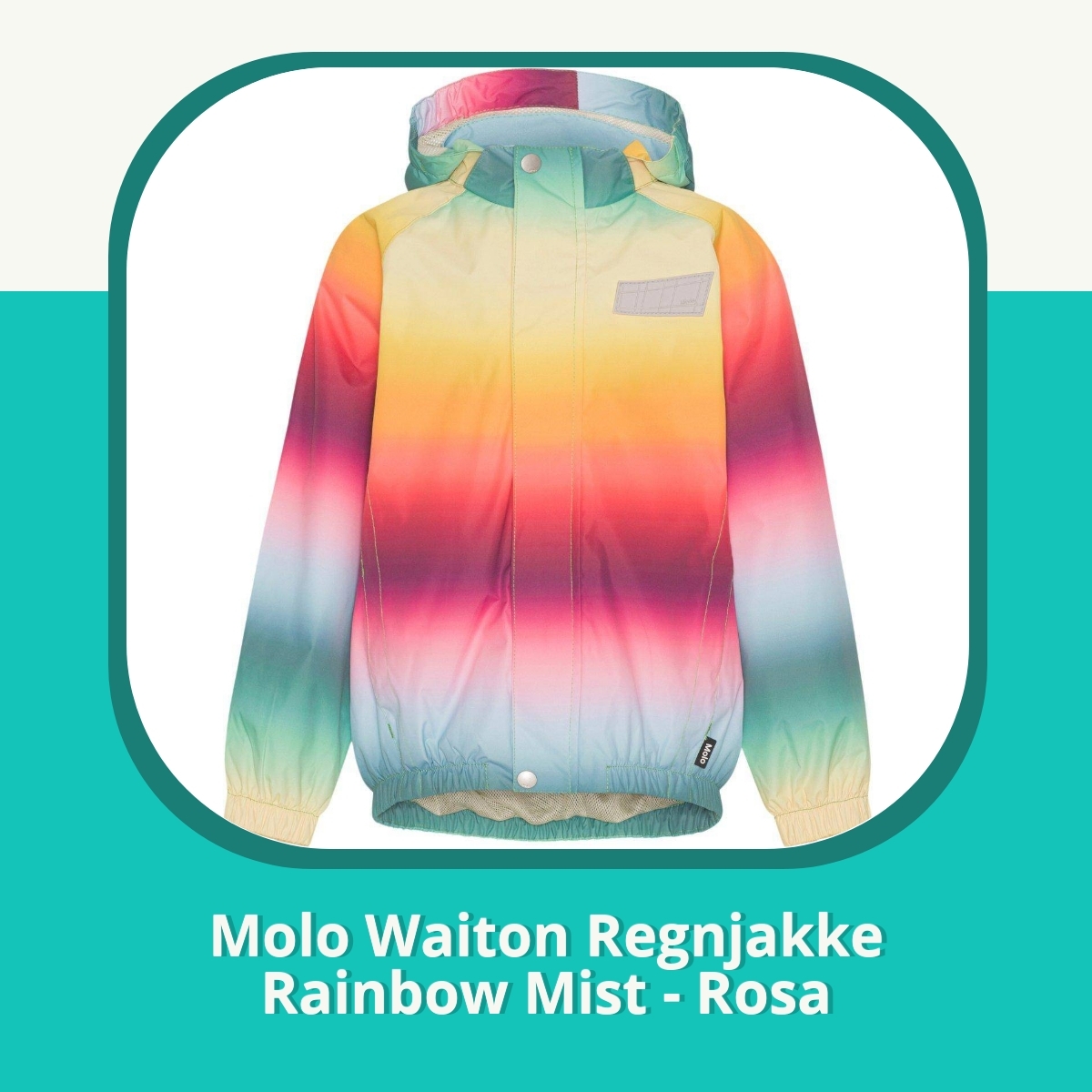 Anmeldelse af Molo Waiton Regnjakke Rainbow Mist - Rosa
