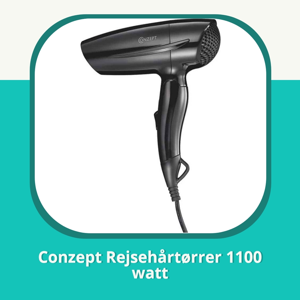 Anmeldelse af Conzept Rejsehårtørrer 1100 watt