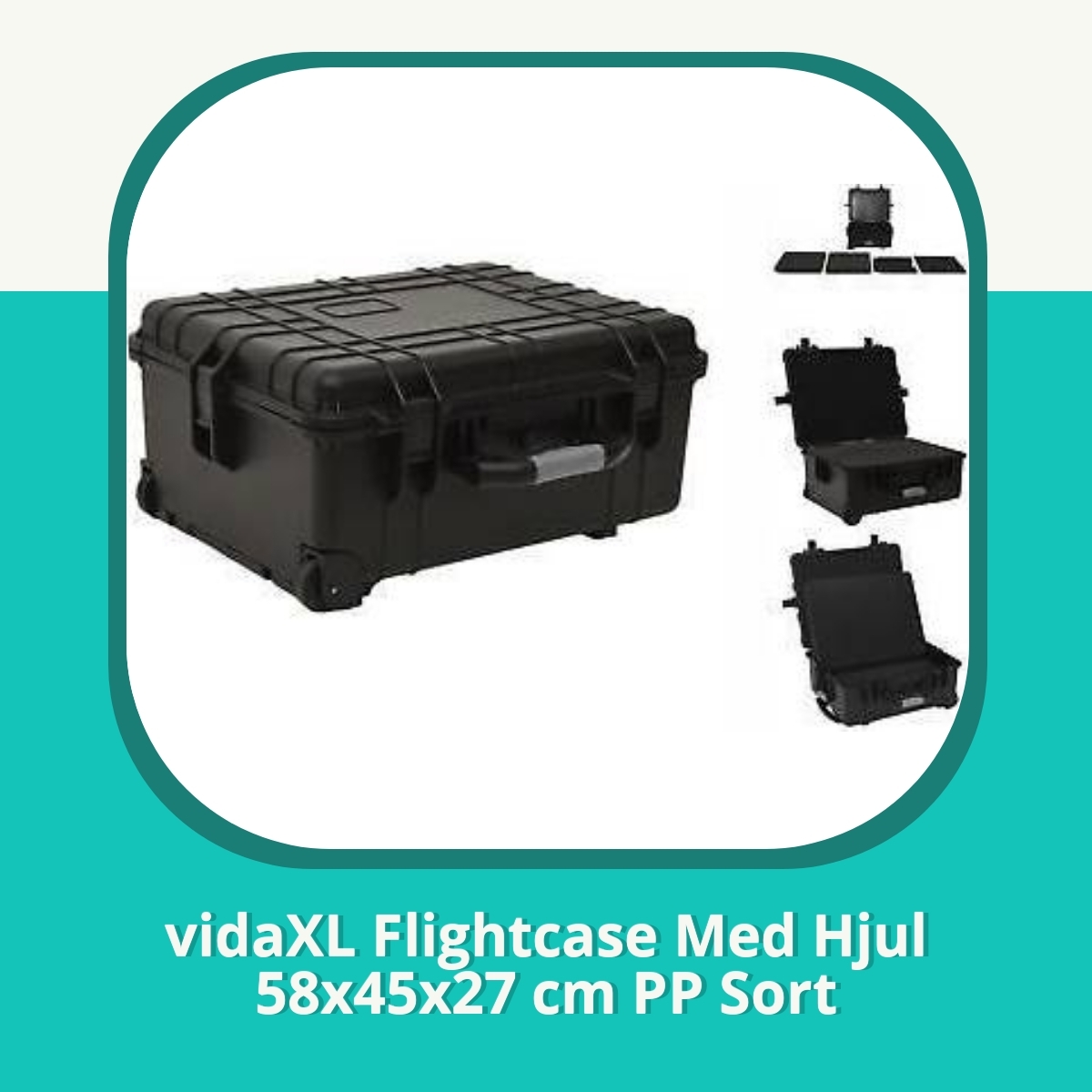 Anmeldelse af vidaXL Flightcase Med Hjul 58x45x27 cm PP Sort
