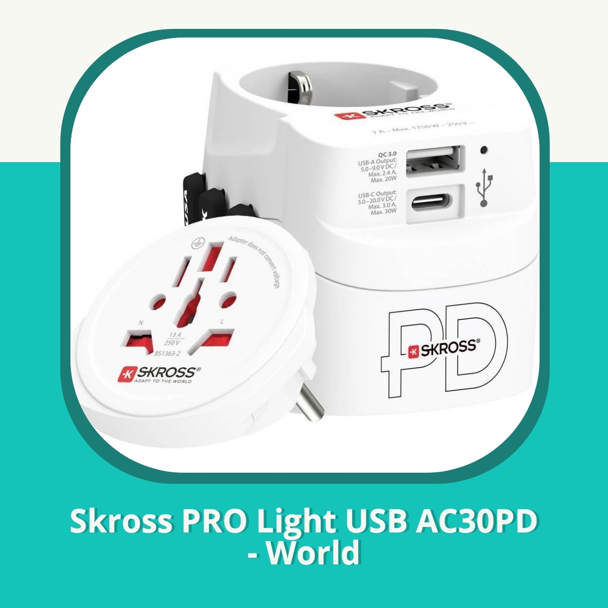 Recension Skross PRO Light USB AC30PD - World