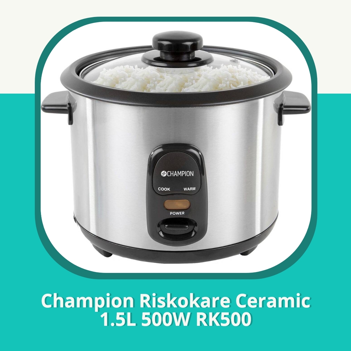 Recension af Champion Riskokare Ceramic 1.5L 500W RK500