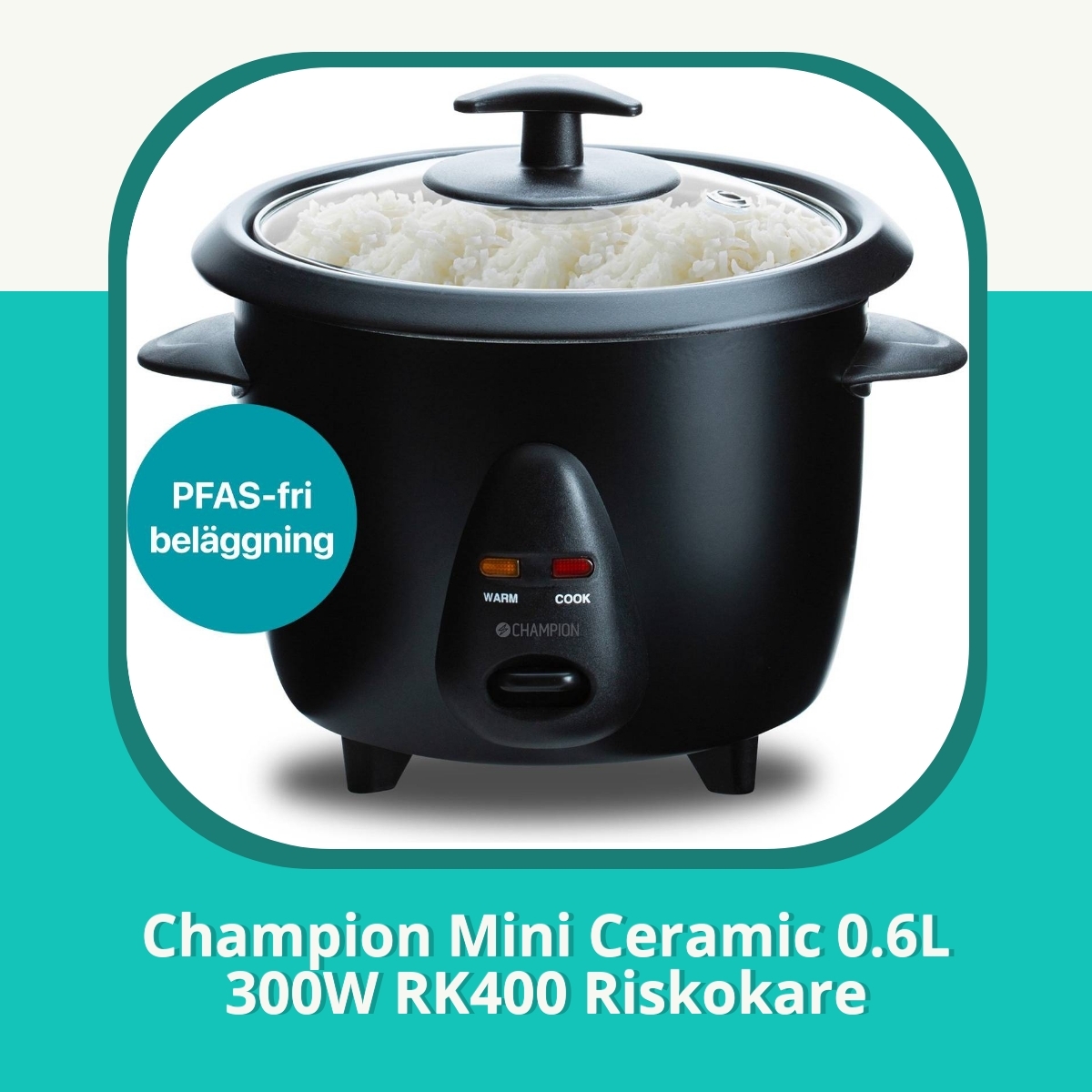 Recension af Champion Mini Ceramic 0.6L 300W RK400 Riskokare