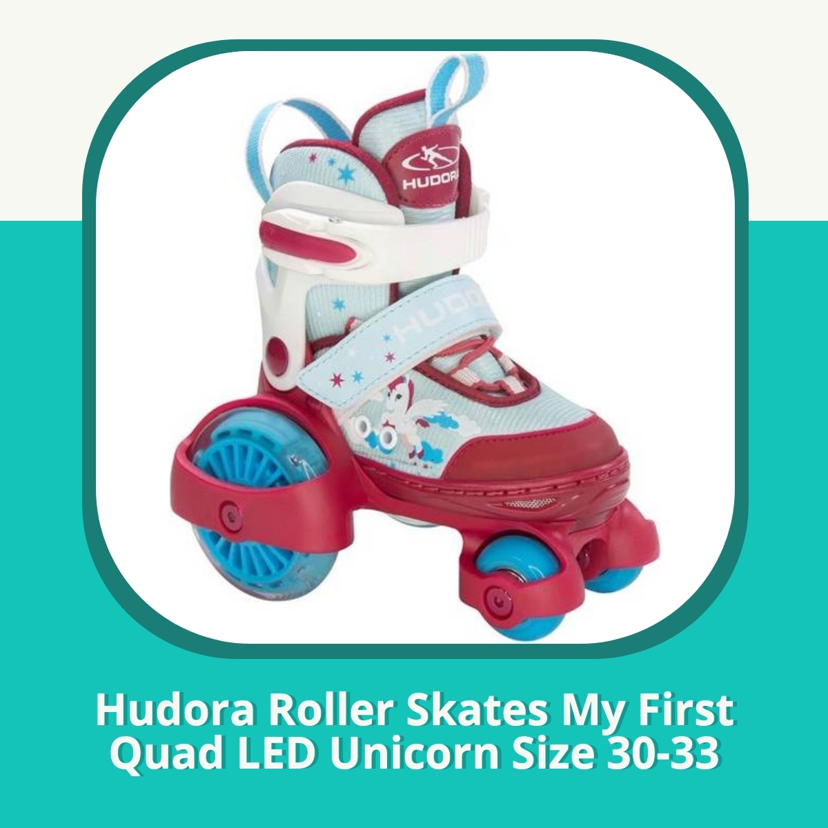 Anmeldelse Hudora Roller Skates My First Quad LED Unicorn Size 30-33