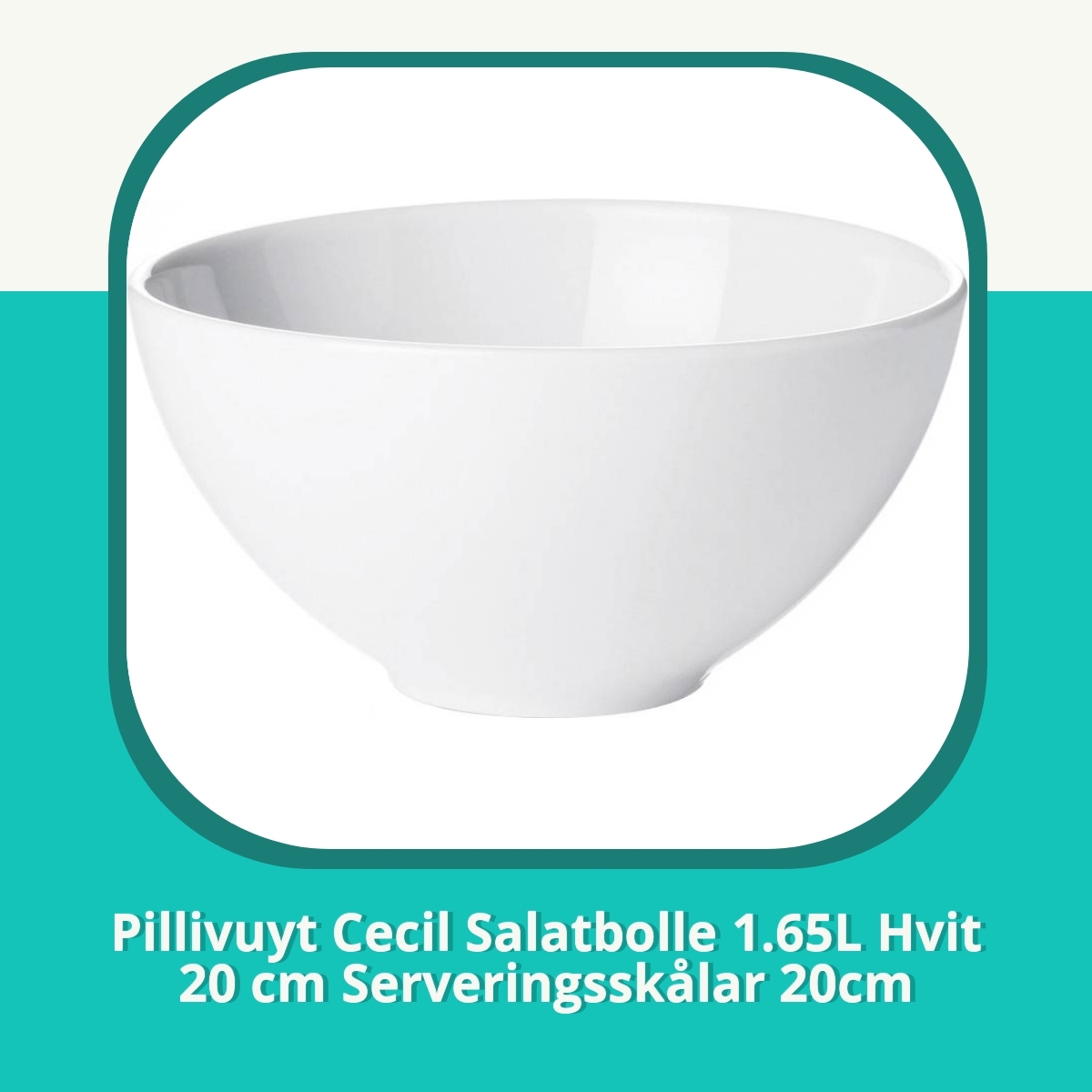 Anmeldelse af Pillivuyt Cecil Salatbolle 1.65L Hvit 20 cm Serveringsskålar 20cm