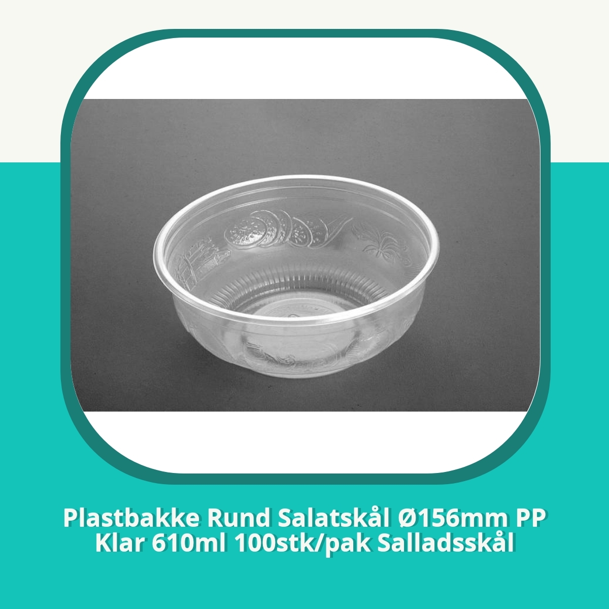 Recension af Plastbakke Rund Salatskål Ø156mm PP Klar 610ml 100stk/pak Salladsskål