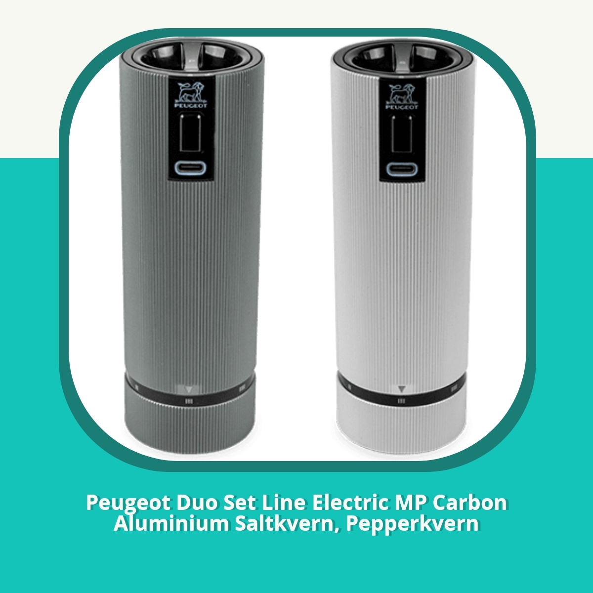 Anmeldelse af Peugeot Duo Set Line Electric MP Carbon Aluminium Saltkvern, Pepperkvern