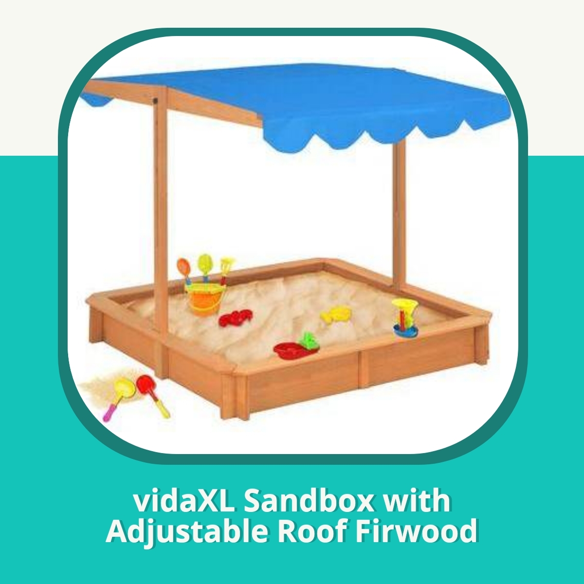 Anmeldelse af vidaXL Sandbox with Adjustable Roof Firwood