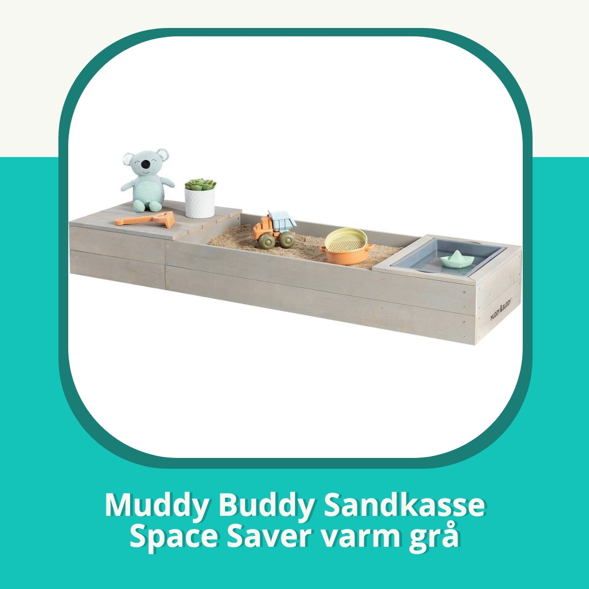 Anmeldelse af Muddy Buddy Sandkasse Space Saver varm grå