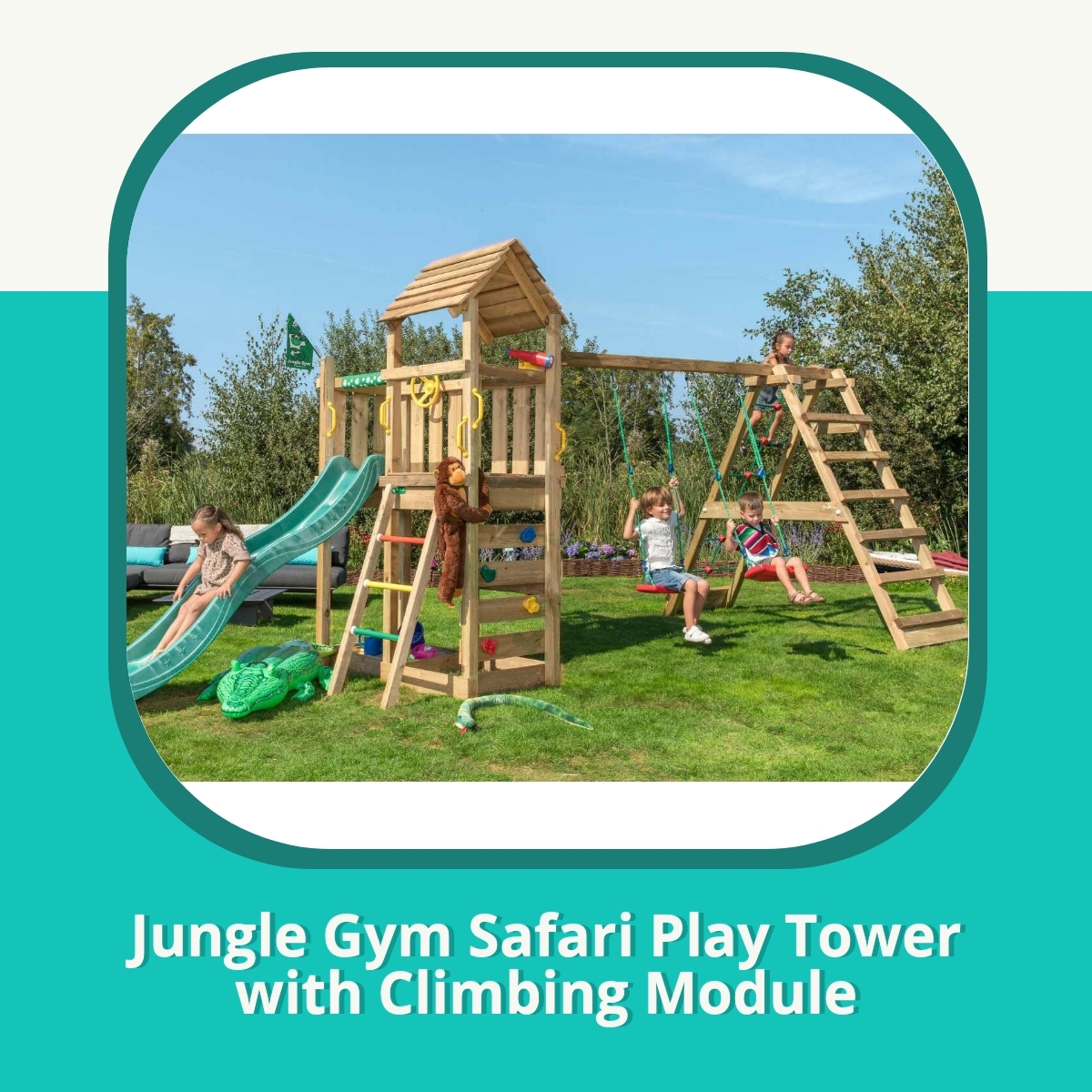 Recension Jungle Gym Safari Play Tower with Climbing Module
