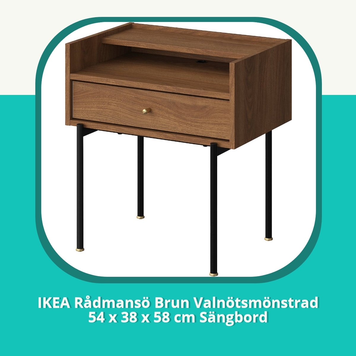 Recension af IKEA Rådmansö Brun Valnötsmönstrad 54 x 38 x 58 cm Sängbord