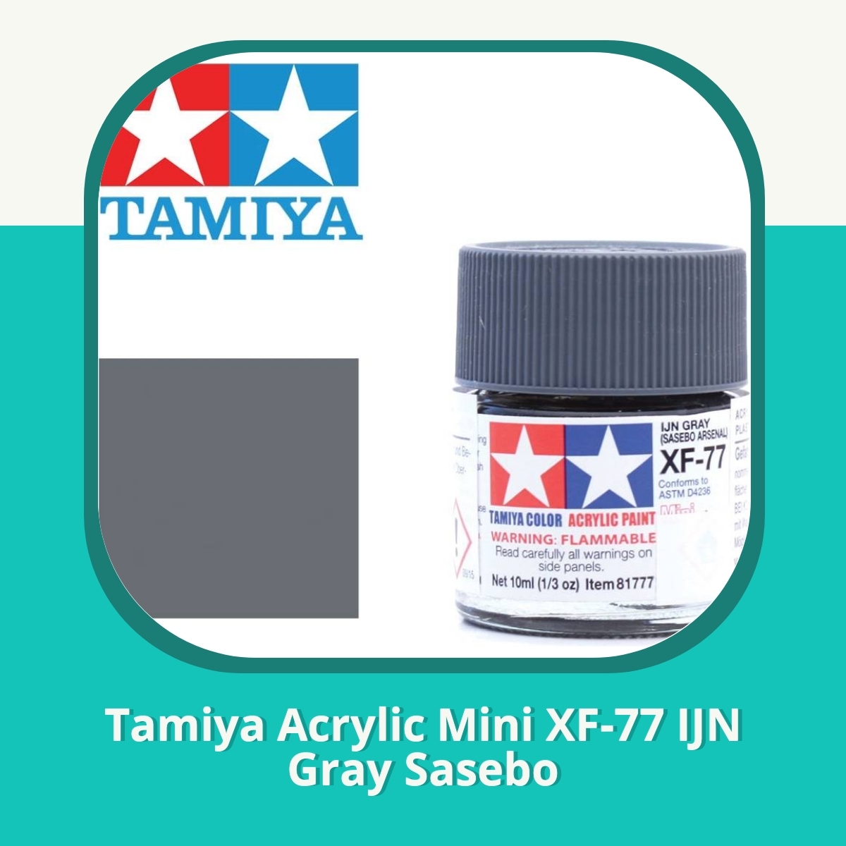 Recension af Tamiya Acrylic Mini XF-77 IJN Gray Sasebo