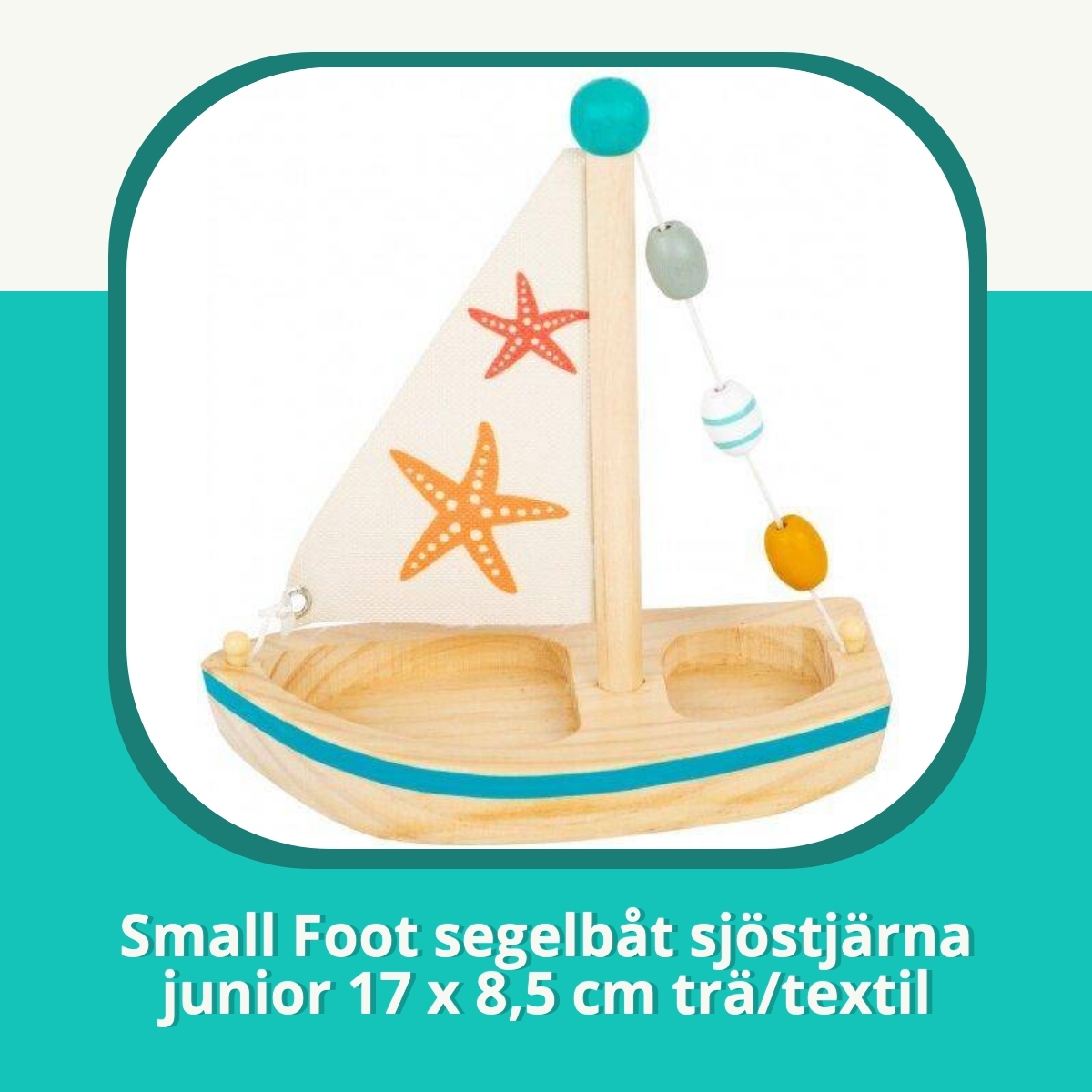 Recension af Small Foot segelbåt sjöstjärna junior 17 x 8,5 cm trä/textil