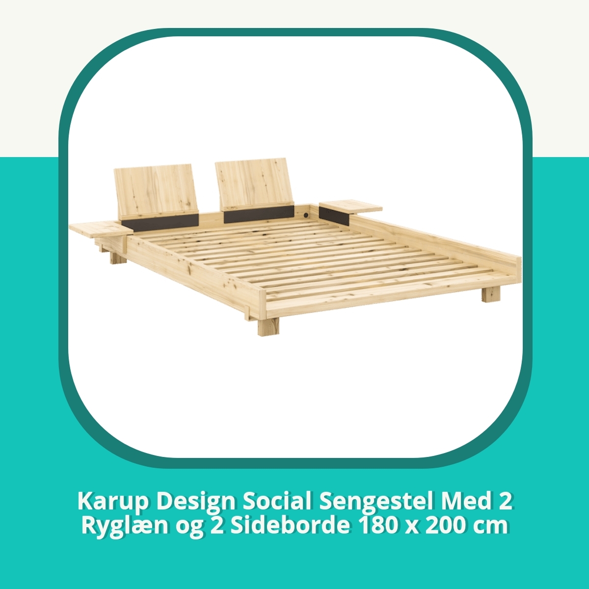 Anmeldelse af Karup Design Social Sengestel Med 2 Ryglæn og 2 Sideborde 180 x 200 cm