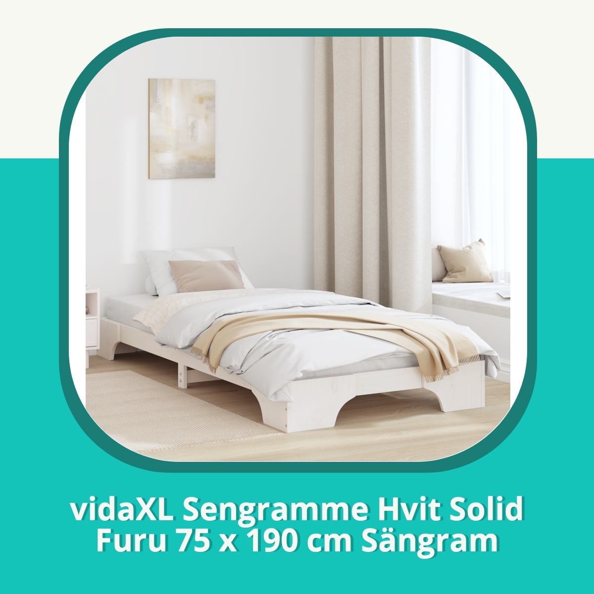 Anmeldelse af vidaXL Sengramme Hvit Solid Furu 75 x 190 cm Sängram