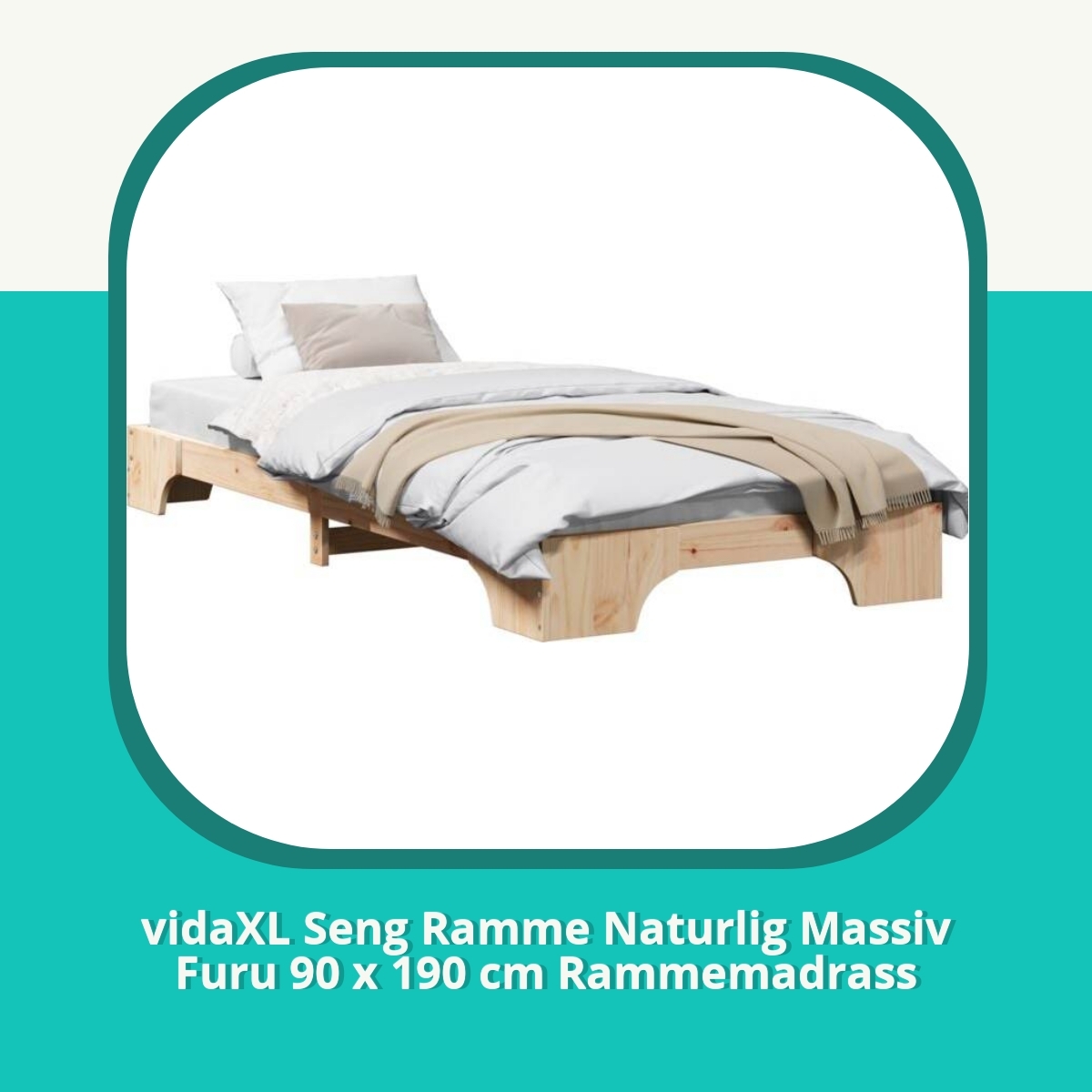 Anmeldelse af vidaXL Seng Ramme Naturlig Massiv Furu 90 x 190 cm Rammemadrass
