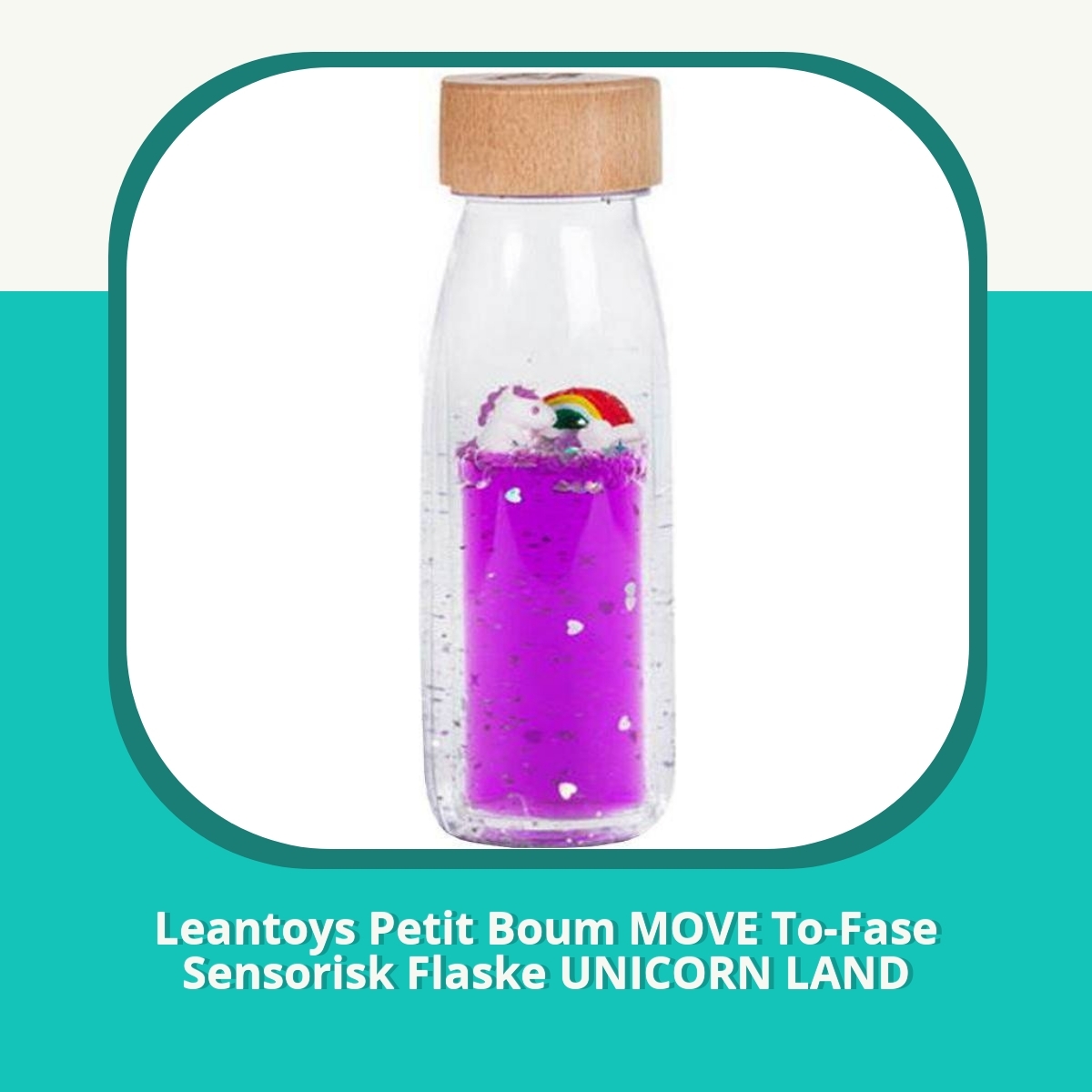 Anmeldelse af Leantoys Petit Boum MOVE To-Fase Sensorisk Flaske UNICORN LAND
