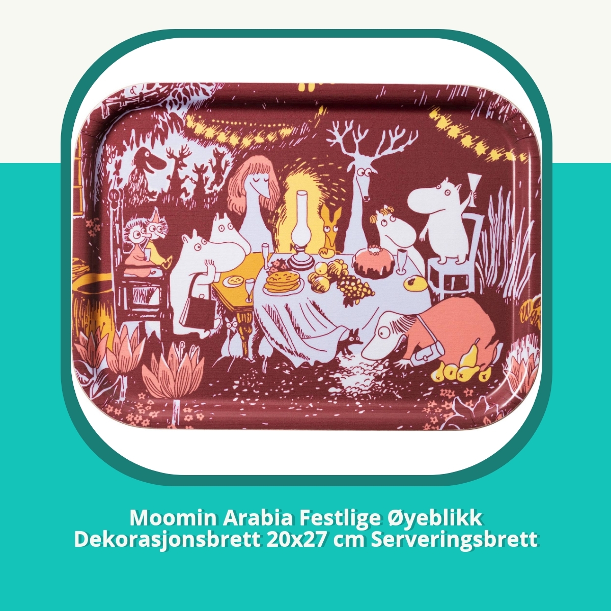 Anmeldelse af Moomin Arabia Festlige Øyeblikk Dekorasjonsbrett 20x27 cm Serveringsbrett