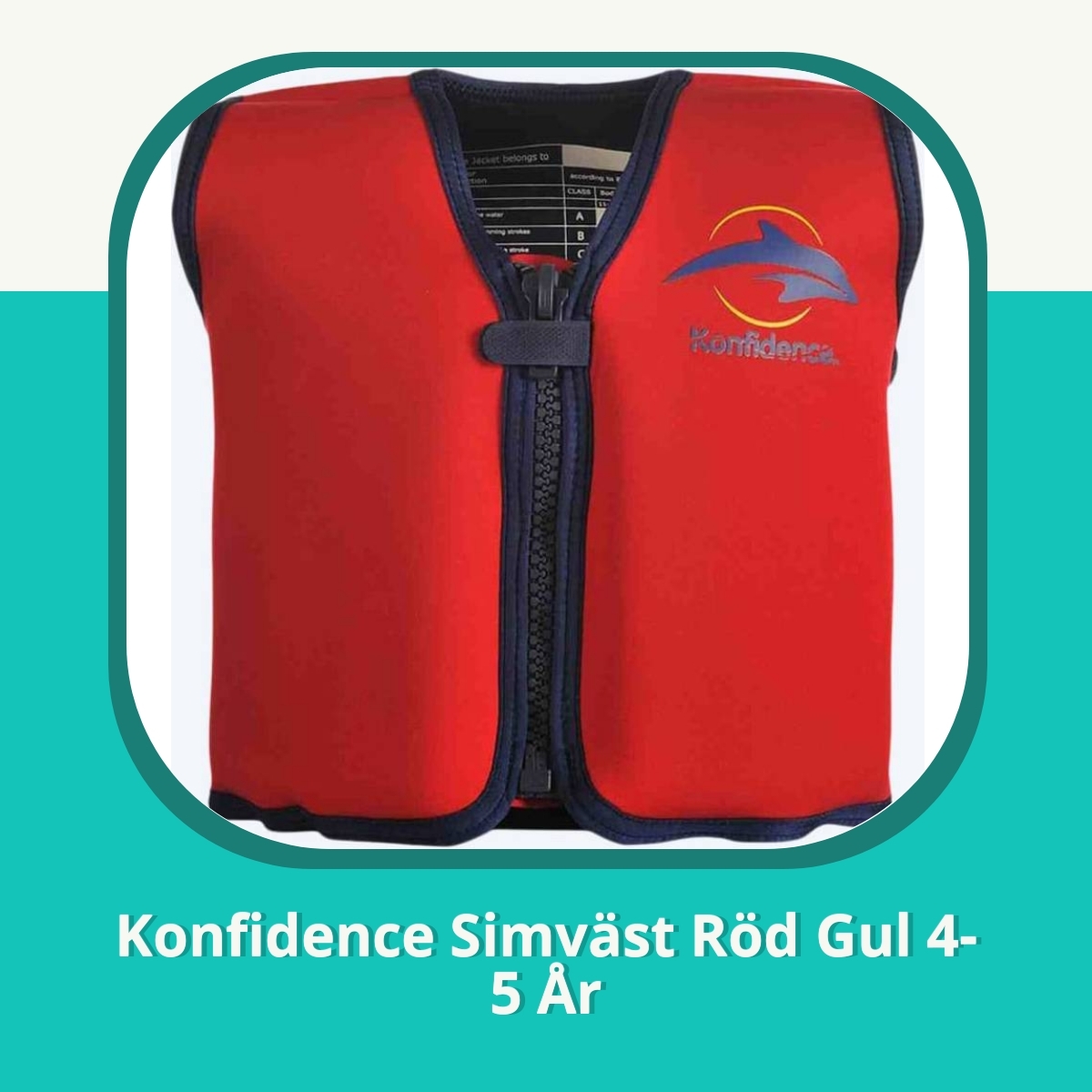 Recension af Konfidence Simväst Röd Gul 4-5 År