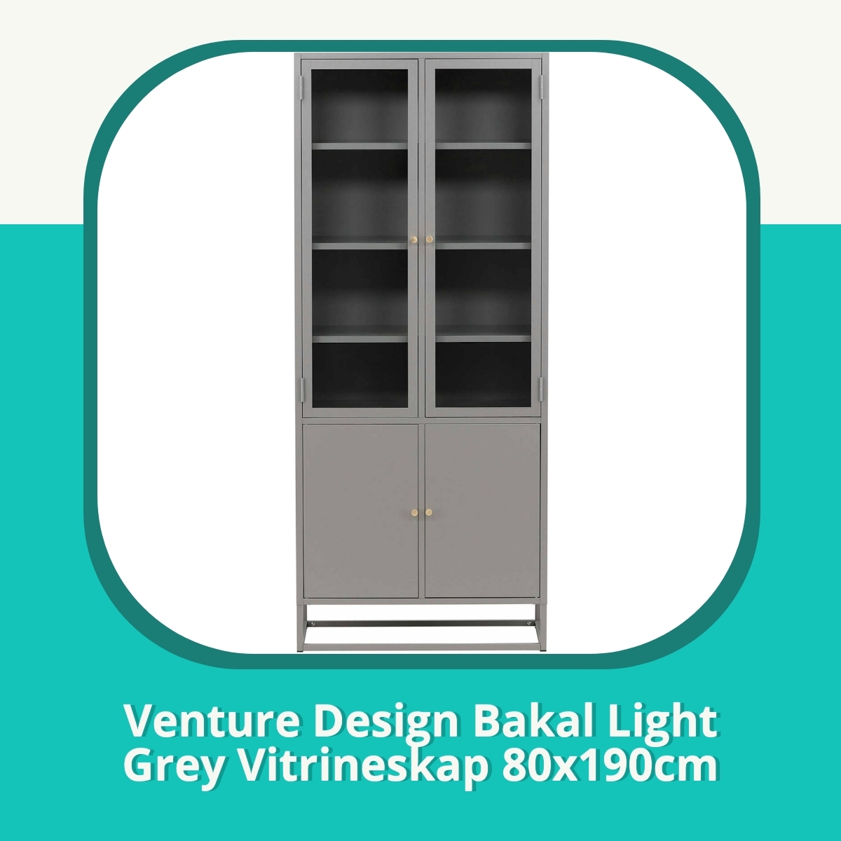 Anmeldelse af Venture Design Bakal Light Grey Vitrineskap 80x190cm