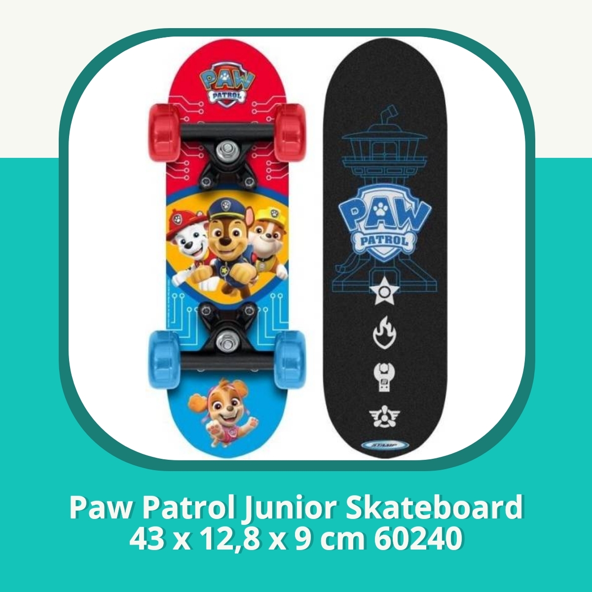 Anmeldelse af Paw Patrol Junior Skateboard 43 x 12,8 x 9 cm 60240