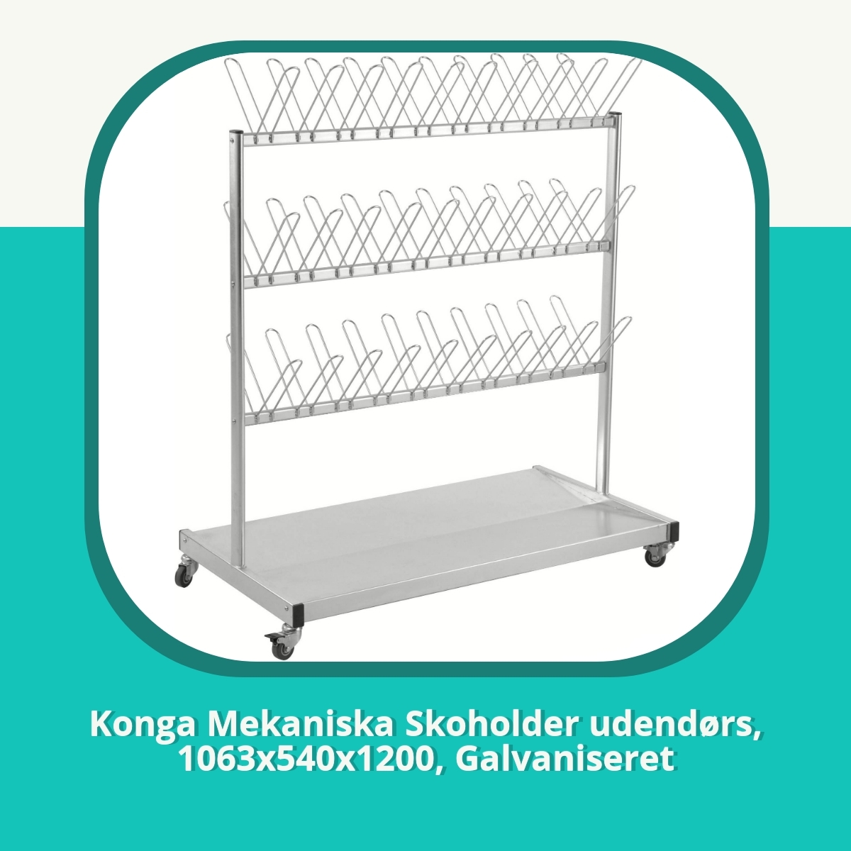 Anmeldelse af Konga Mekaniska Skoholder udendørs, 1063x540x1200, Galvaniseret