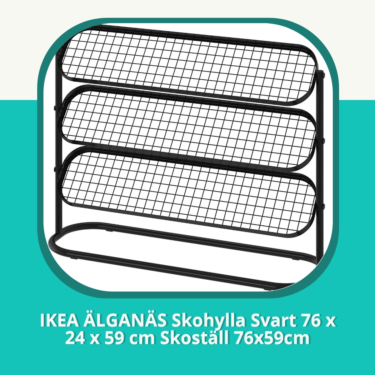 Recension IKEA ÄLGANÄS Skohylla Svart 76 x 24 x 59 cm Skoställ 76x59cm