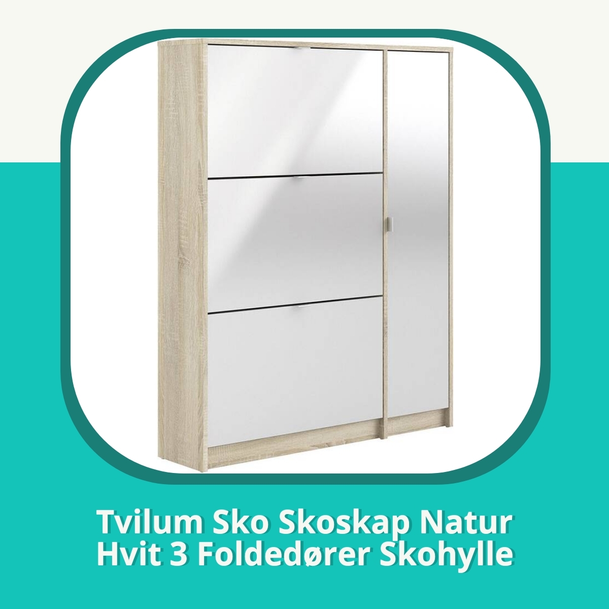 Anmeldelse Tvilum Sko Skoskap Natur Hvit 3 Foldedører Skohylle