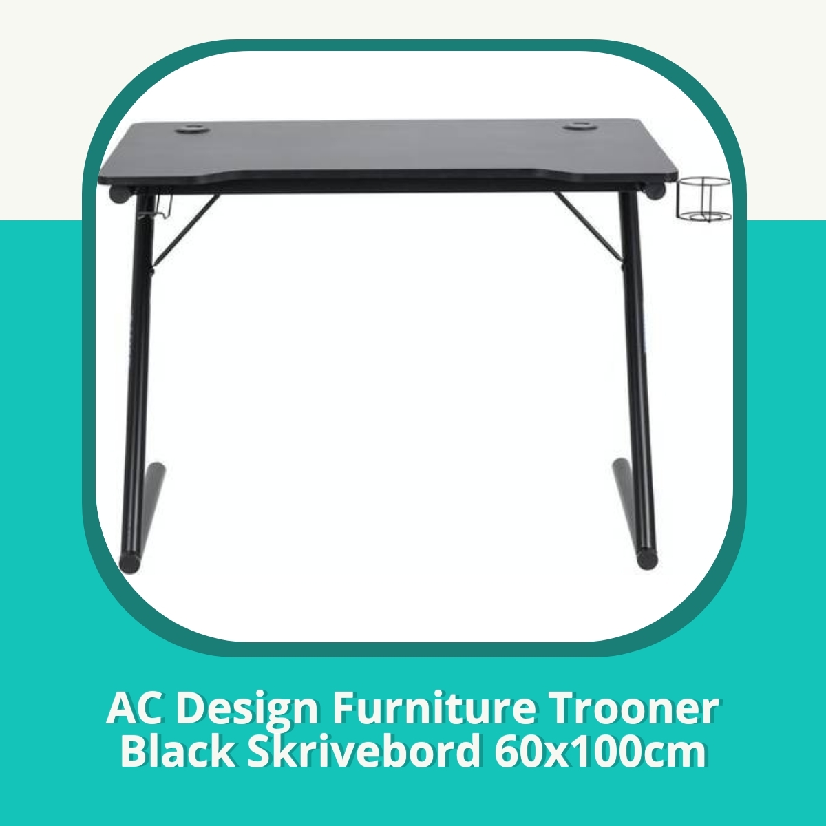 Anmeldelse af AC Design Furniture Trooner Black Skrivebord 60x100cm