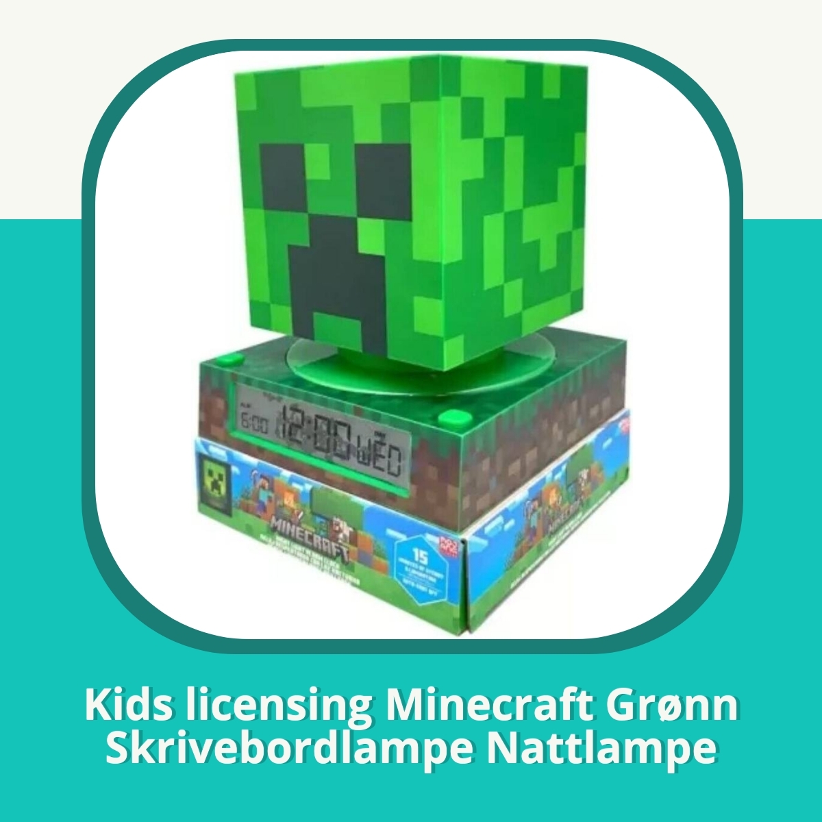 Anmeldelse af Kids licensing Minecraft Grønn Skrivebordlampe Nattlampe
