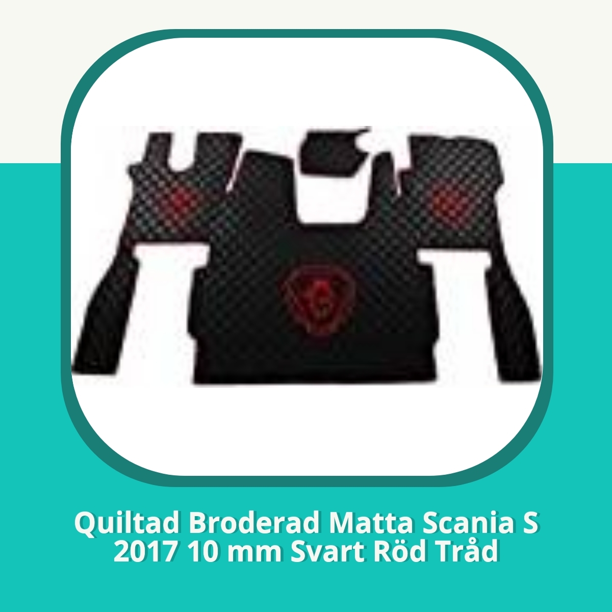 Recension af Quiltad Broderad Matta Scania S 2017 10 mm Svart Röd Tråd