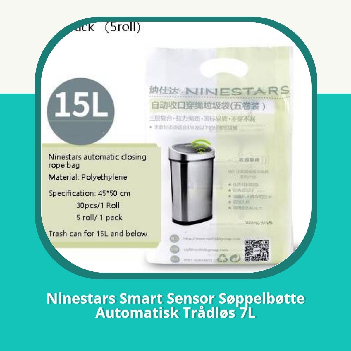 Anmeldelse Ninestars Smart Sensor Søppelbøtte Automatisk Trådløs 7L