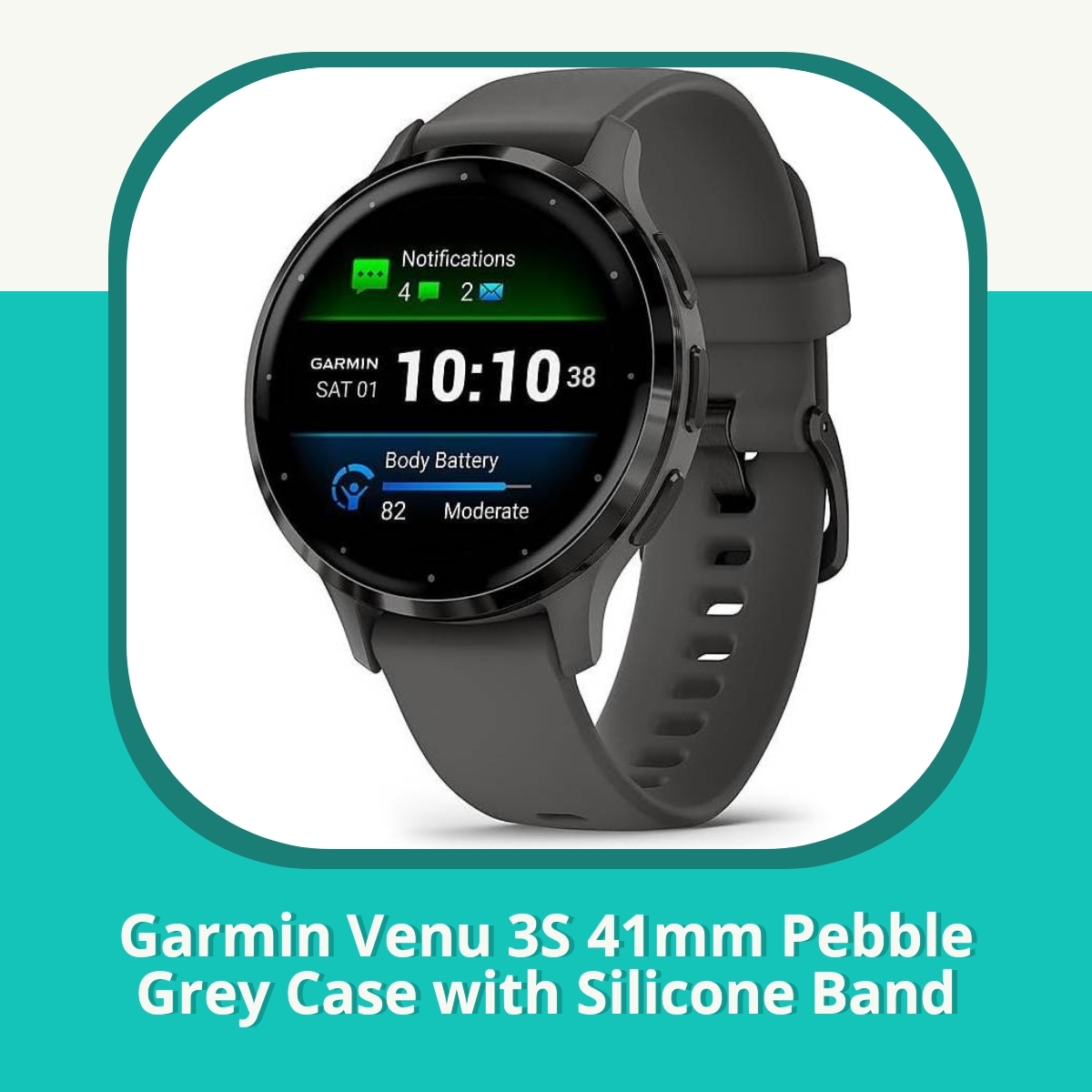 Recension af Garmin Venu 3S 41mm Pebble Grey Case with Silicone Band