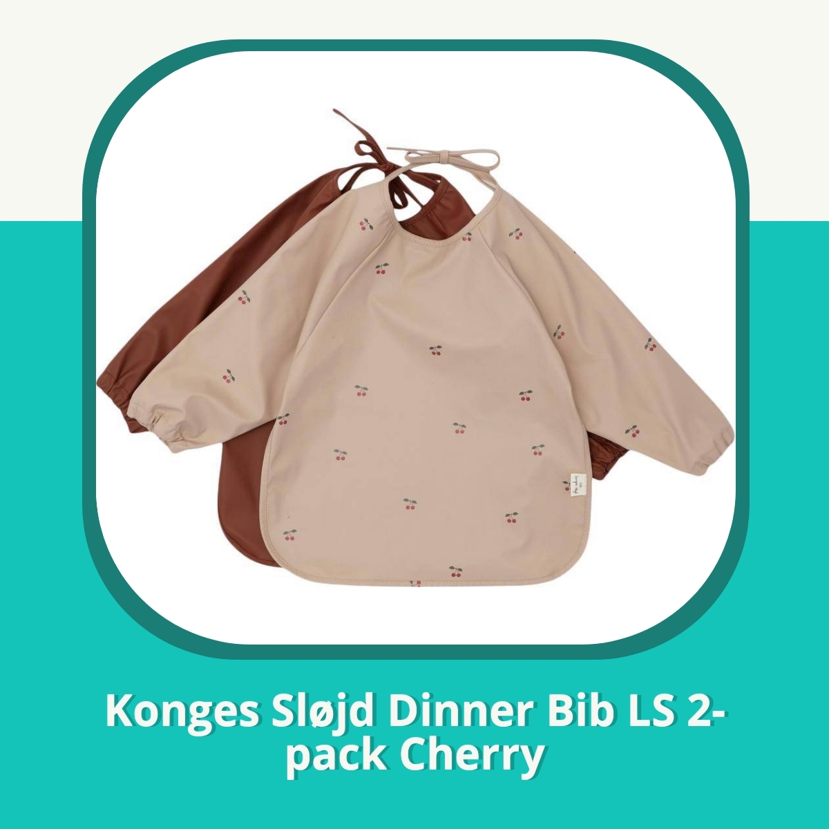 Anmeldelse Konges Sløjd Dinner Bib LS 2-pack Cherry