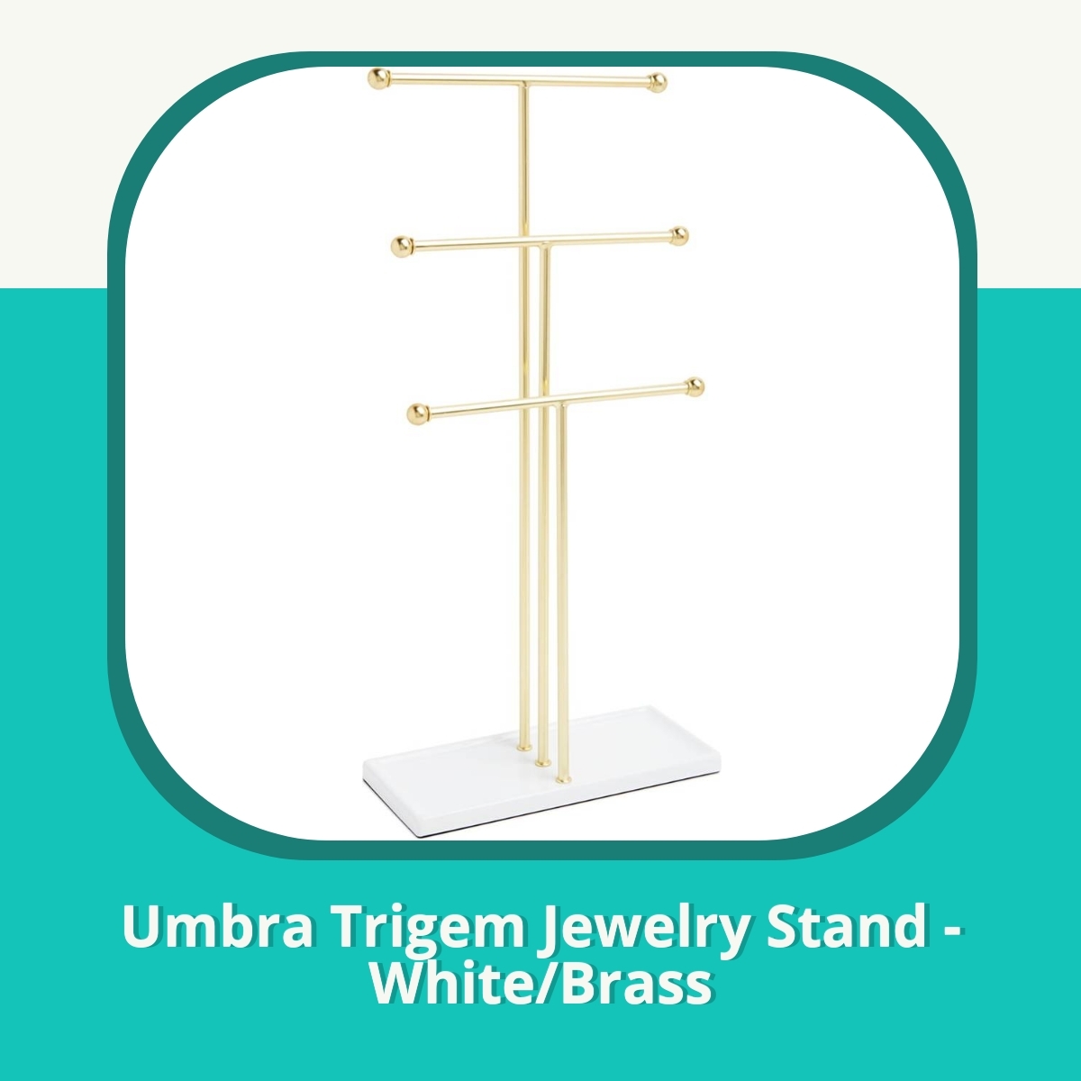 Anmeldelse af Umbra Trigem Jewelry Stand - White/Brass