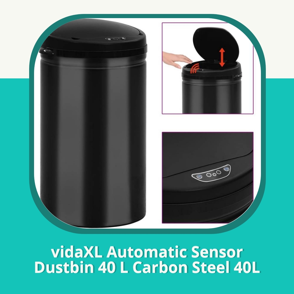 Anmeldelse af vidaXL Automatic Sensor Dustbin 40 L Carbon Steel 40L