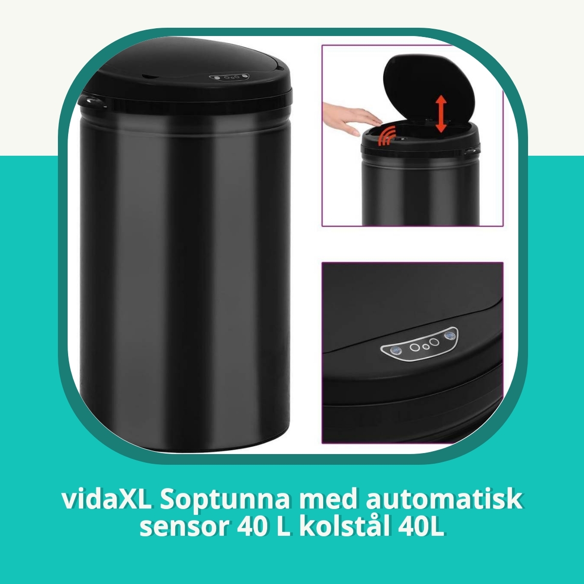 Recension af vidaXL Soptunna med automatisk sensor 40 L kolstål 40L