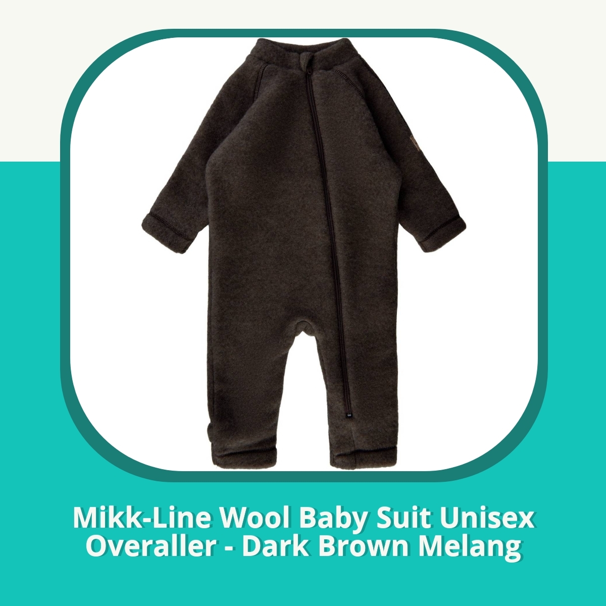 Recension Mikk-Line Wool Baby Suit Unisex Overaller - Dark Brown Melang