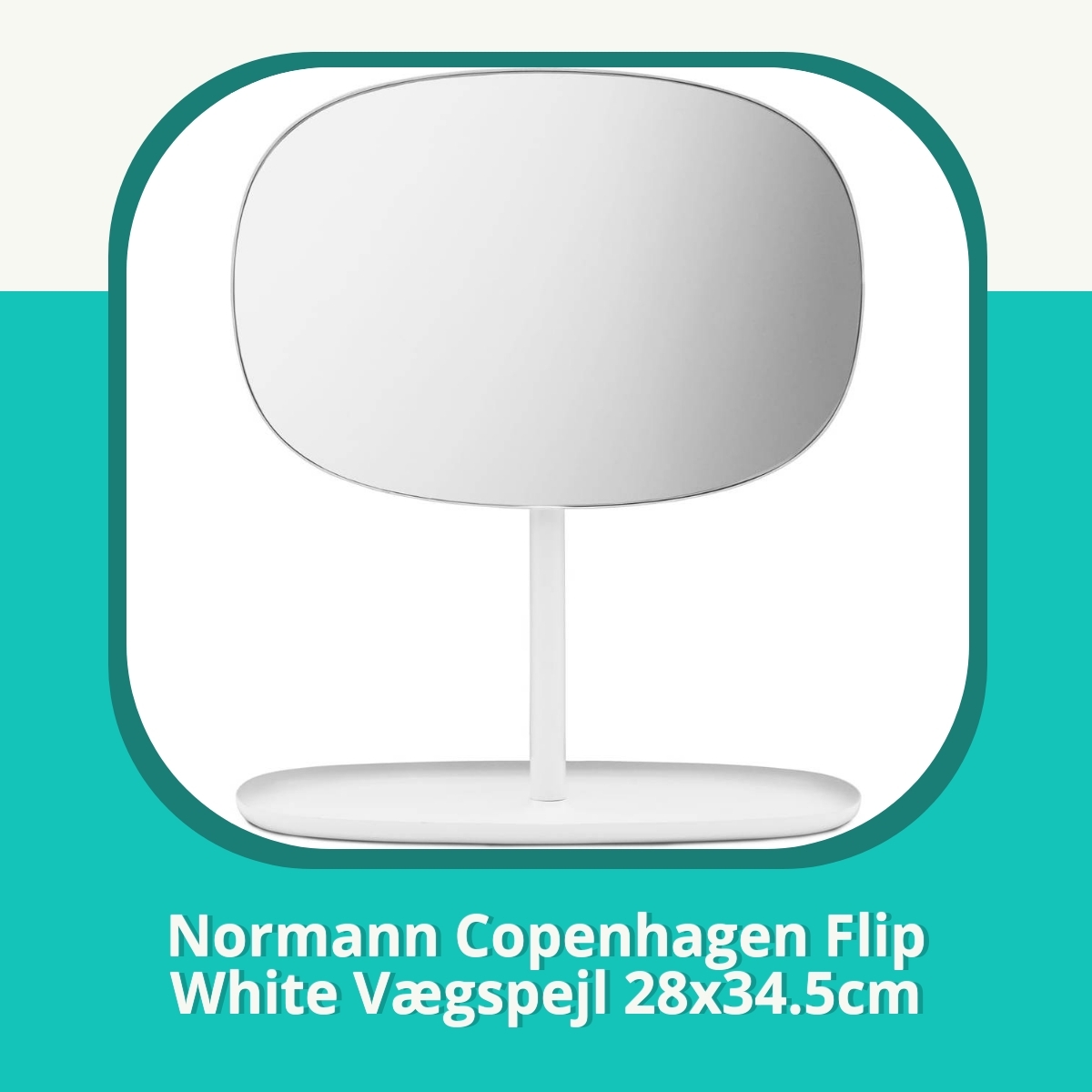 Anmeldelse af Normann Copenhagen Flip White Vægspejl 28x34.5cm