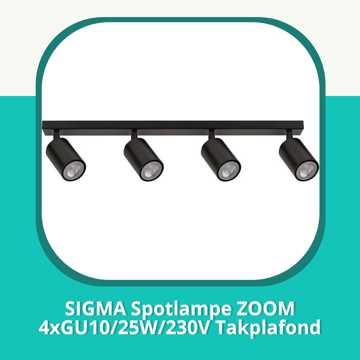 Anmeldelse af SIGMA Spotlampe ZOOM 4xGU10/25W/230V Takplafond