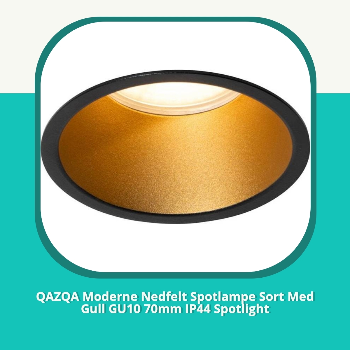 Anmeldelse af QAZQA Moderne Nedfelt Spotlampe Sort Med Gull GU10 70mm IP44 Spotlight