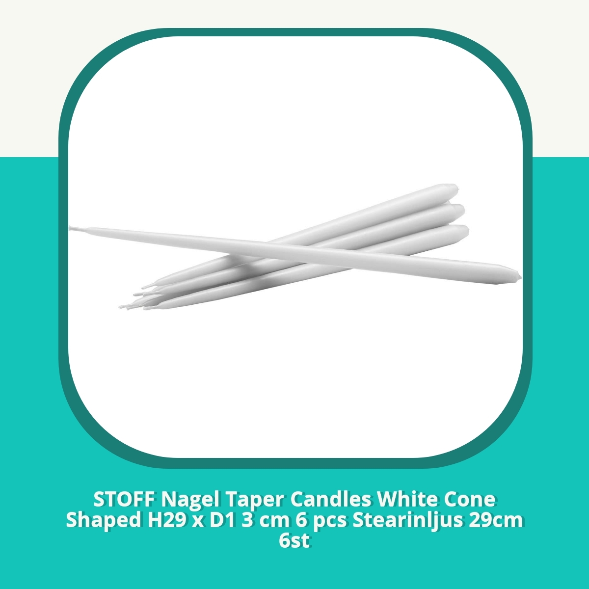Recension af STOFF Nagel Taper Candles White Cone Shaped H29 x D1 3 cm 6 pcs Stearinljus 29cm 6st