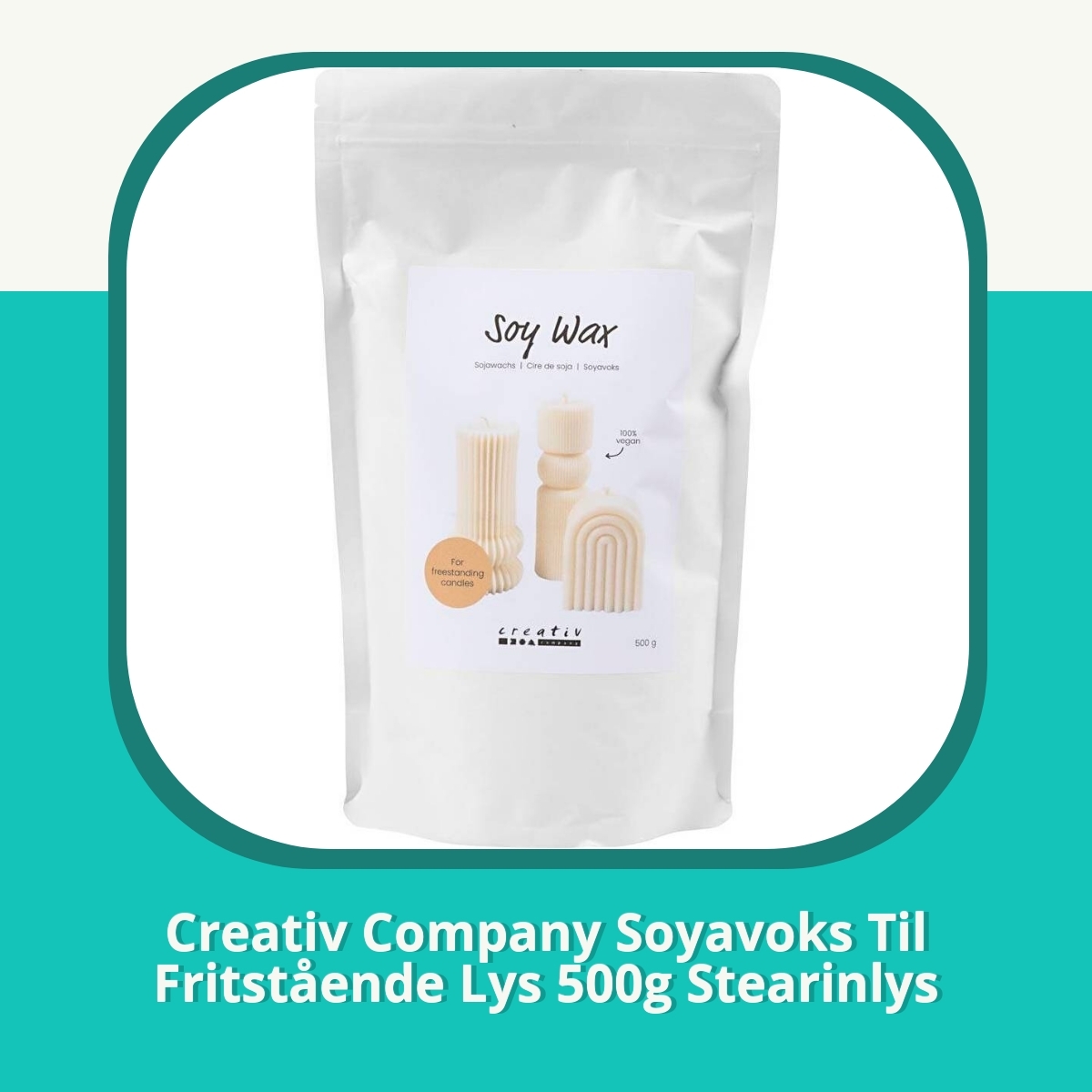Anmeldelse af Creativ Company Soyavoks Til Fritstående Lys 500g Stearinlys