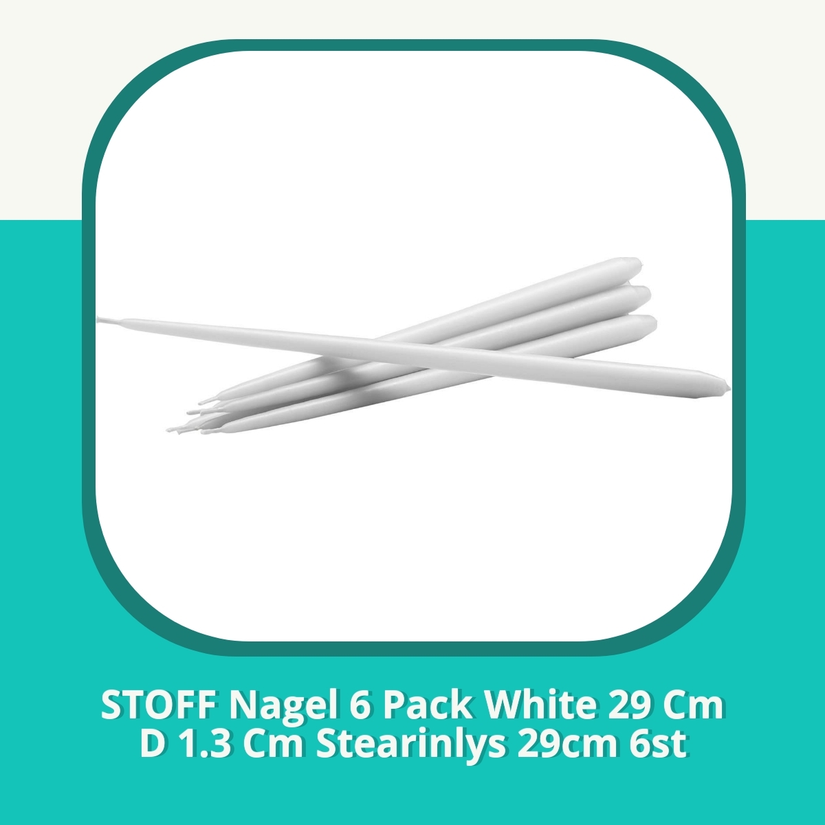 Anmeldelse af STOFF Nagel 6 Pack White 29 Cm D 1.3 Cm Stearinlys 29cm 6st
