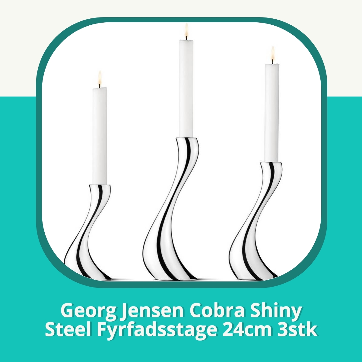Anmeldelse af Georg Jensen Cobra Shiny Steel Fyrfadsstage 24cm 3stk