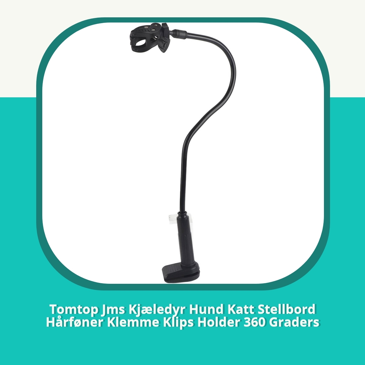 Anmeldelse af Tomtop Jms Kjæledyr Hund Katt Stellbord Hårføner Klemme Klips Holder 360 Graders