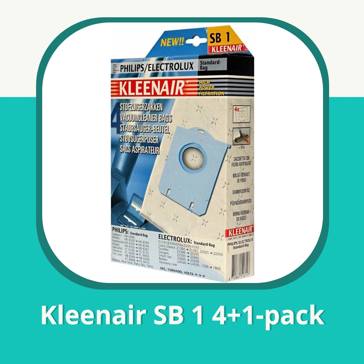 Anmeldelse af Kleenair SB 1 4+1-pack