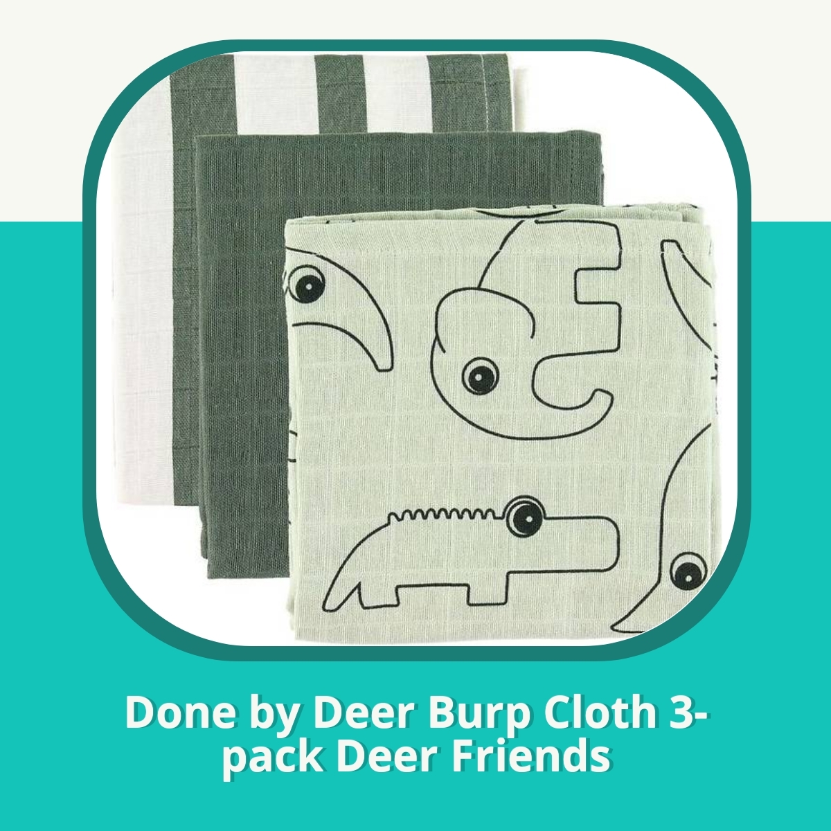 Anmeldelse af Done by Deer Burp Cloth 3-pack Deer Friends