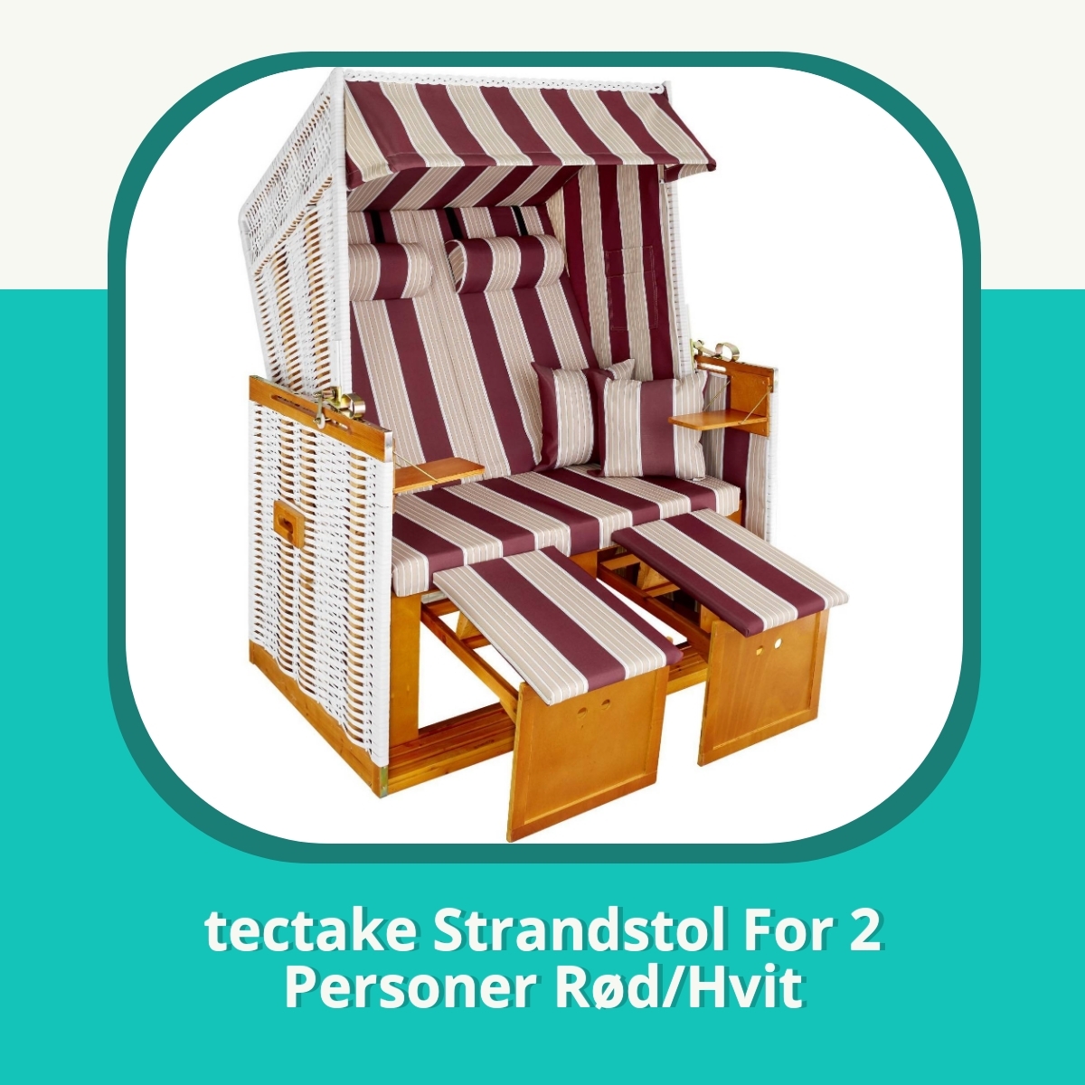 Anmeldelse af tectake Strandstol For 2 Personer Rød/Hvit